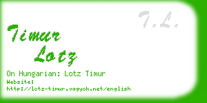 timur lotz business card